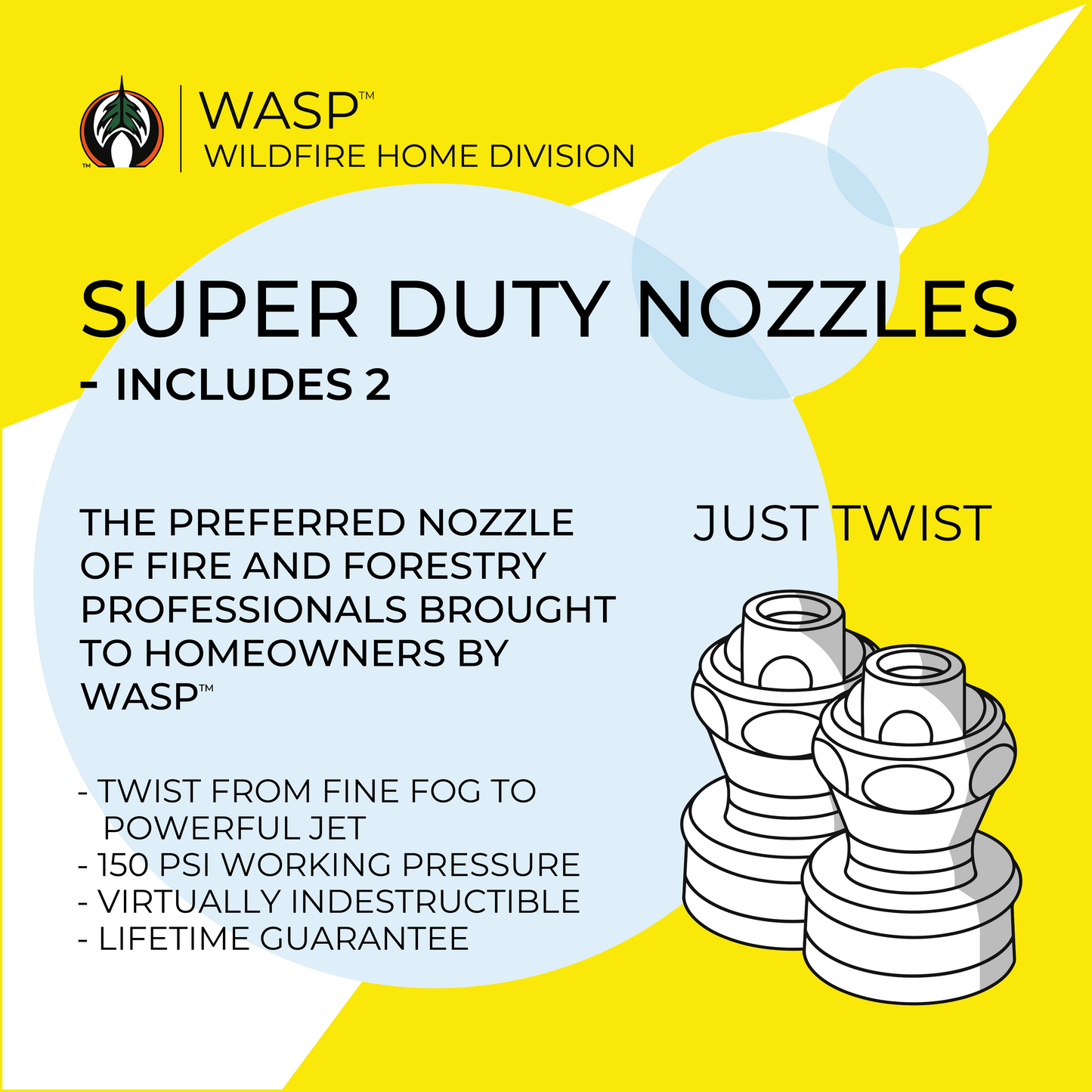 WASP Super Duty Nozzles - The Ultimate Nozzle for Home and Garden Use (Pack of 2)